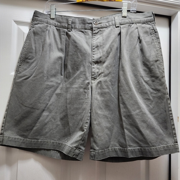 Polo Ralph Lauren Tyler Shorts Men’s 38 Navy Gray Pleated Chino Grey - Picture 3 of 10